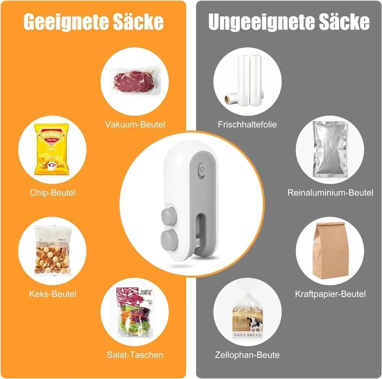 Portable Mini Sealing Machine 2 in 1 USB Rechargeable Magnetic Bag Sealer Heat Seal with Cutter dpghsf-q0