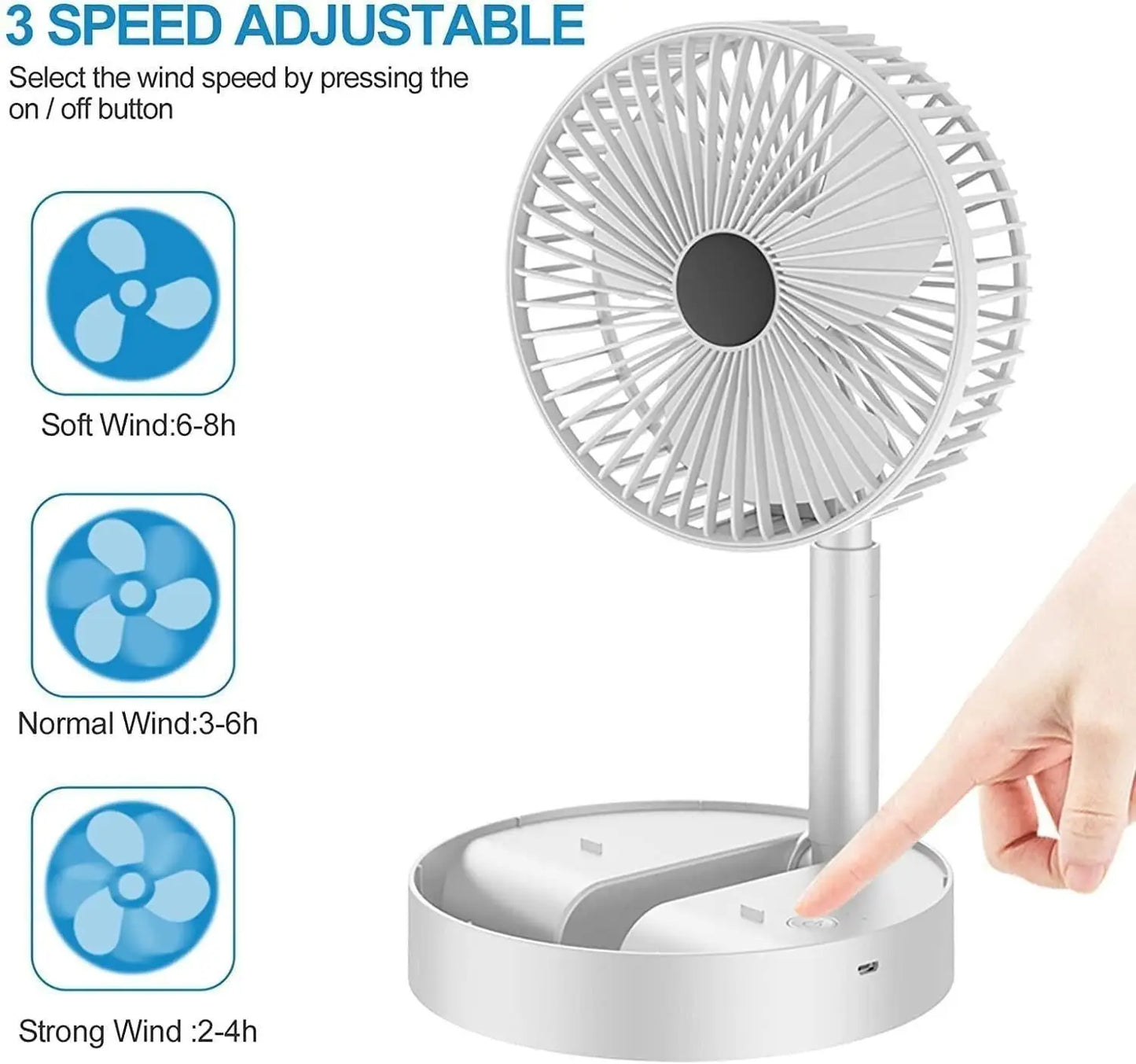Powerful Rechargeable High Speed Table Desk Fan dpghsf-q0