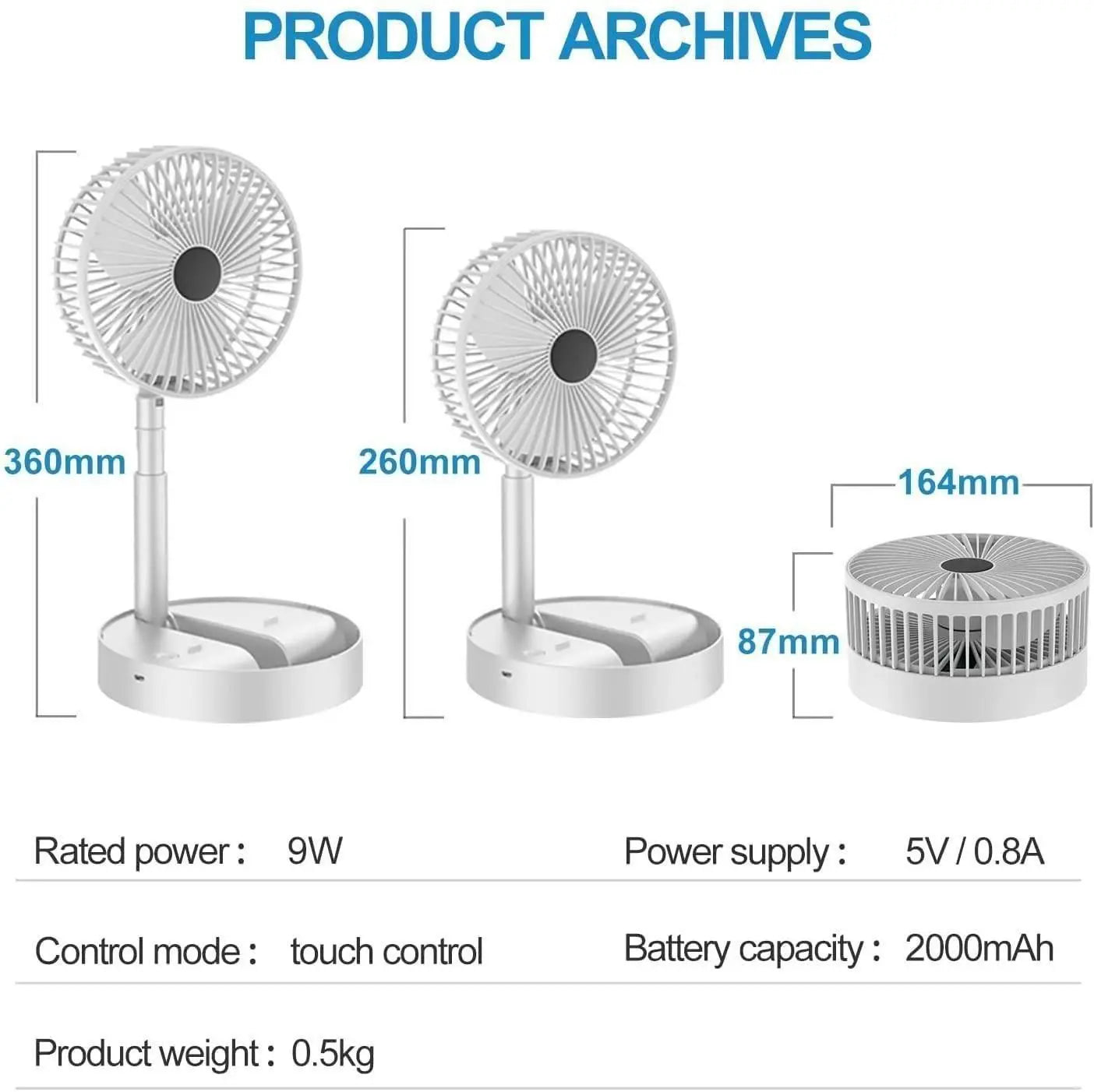 Powerful Rechargeable High Speed Table Desk Fan dpghsf-q0