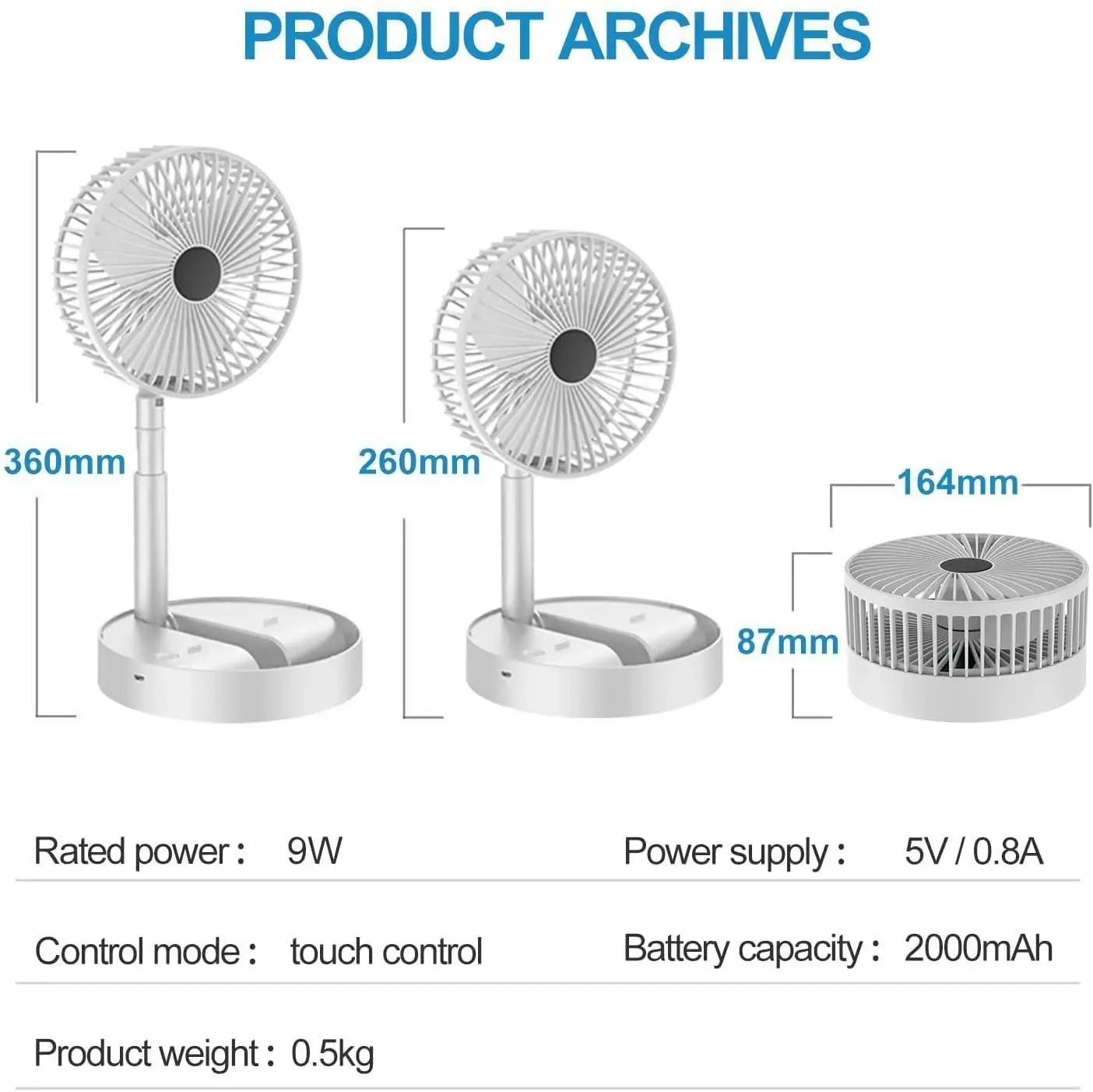 Powerful Rechargeable High Speed Table Desk Fan dpghsf-q0